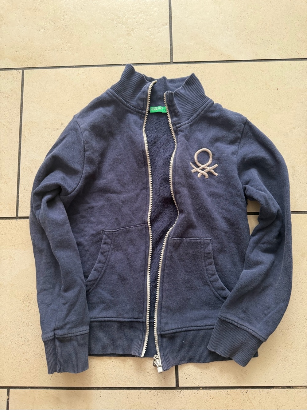 United Colors Of Benetton Navy Blue Zip-Up Hoodie